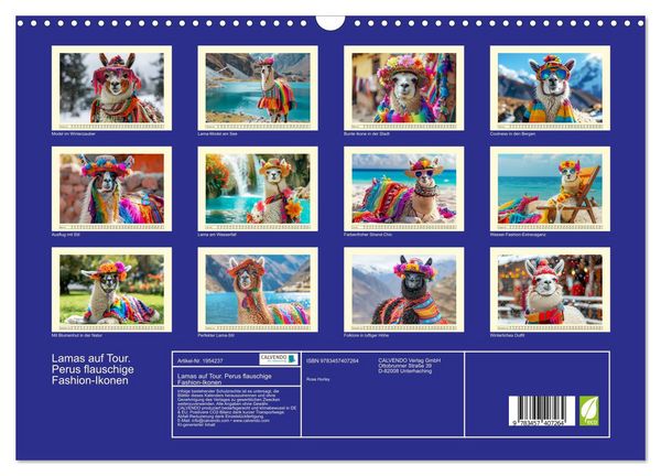 Produktbild: Lamas auf Tour. Perus flauschige Fashion-Ikonen (Wandkalender 2026 DIN A3 quer), CALVENDO Monatskalender