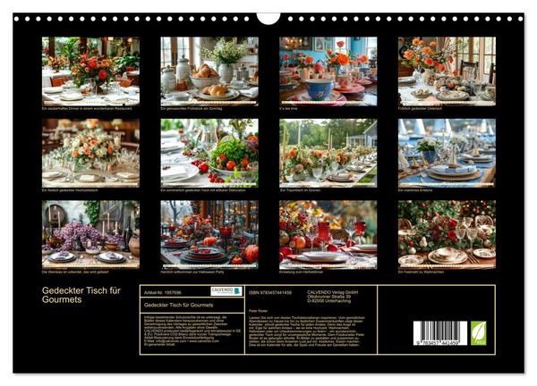 Produktbild: Gedeckter Tisch f&uuml;r Gourmets (Wandkalender 2026 DIN A3 quer), CALVENDO Monatskalender