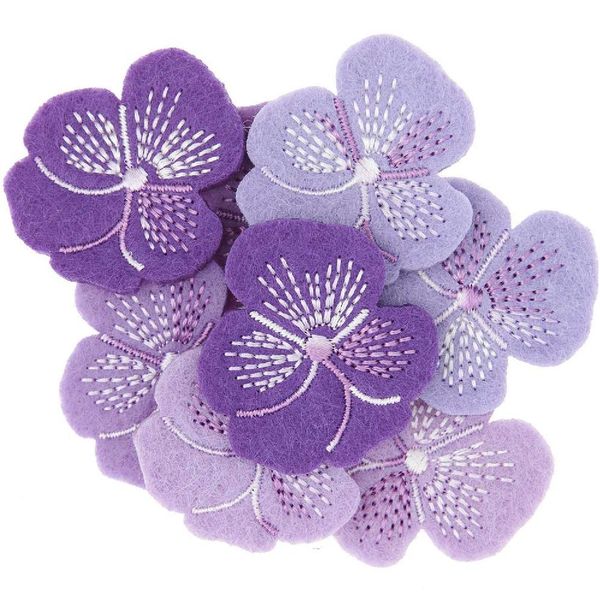 Produktbild: Filzstreu Stiefm&uuml;tterchen, violett bestickt, 8 Stk