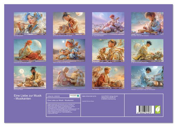 Produktbild: Eine Liebe zur Musik - Musikanten (Wandkalender 2026 DIN A3 quer), CALVENDO Monatskalender