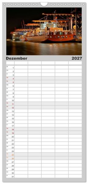 Produktbild: Familienplaner 2027 - Magic Nights Containerschiffe mit 5 Spalten (Wandkalender, 21 x 45 cm) CALVENDO