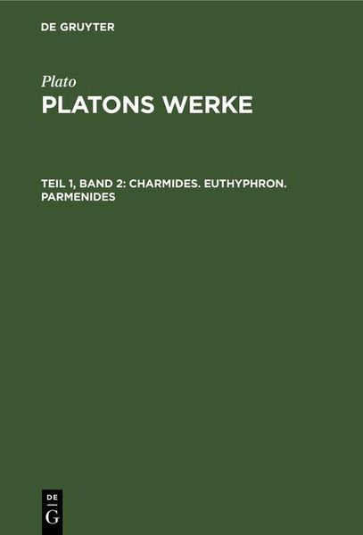 Produktbild: Charmides. Euthyphron. Parmenides