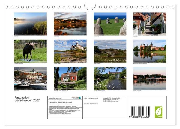 Produktbild: Faszination S&uuml;dschweden 2027 (Wandkalender 2027 DIN A4 quer), CALVENDO Monatskalender
