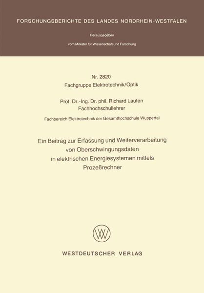 Produktbild: Ein Beitrag zur Erfassung und Weiterverarbeitung von Oberschwingungsdaten in elektrischen Energiesystemen mittels Proze&szlig;rechner