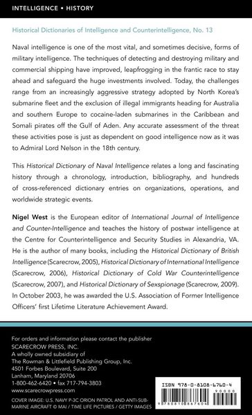 Produktbild: Historical Dictionary of Naval Intelligence
