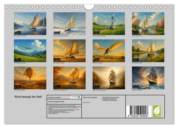 Produktbild: Wind bewegt die Welt (Wandkalender 2026 DIN A4 quer), CALVENDO Monatskalender
