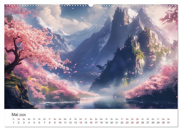 Produktbild: Anime - Welten: Eine Reise durch vertr&auml;umte Welten (Wandkalender 2026 DIN A2 quer), CALVENDO Monatskalender