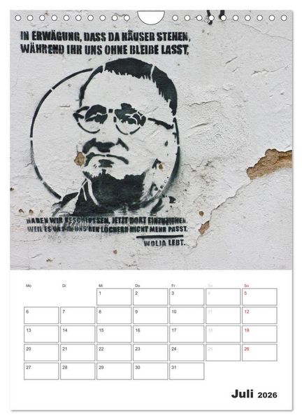 Produktbild: STENCIL ART 2026 - Schablonen Graffiti an H&auml;userfassaden / Planer (Wandkalender 2026 DIN A4 hoch), CALVENDO Monatskalender