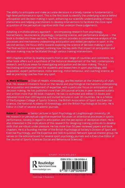 Produktbild: Anticipation and Decision Making in Sport