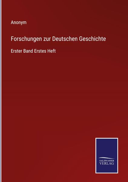 Produktbild: Forschungen zur Deutschen Geschichte