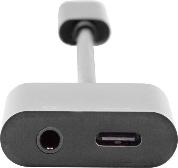 Produktbild: Digitus Audio Adapterkabel [1x USB-C&reg; Stecker - 2x USB-C&reg; Buchse, Klinkenbuchse 3.5 mm] AK-300400-002-S 20.00 cm Geschirmt, doppelt geschirmt