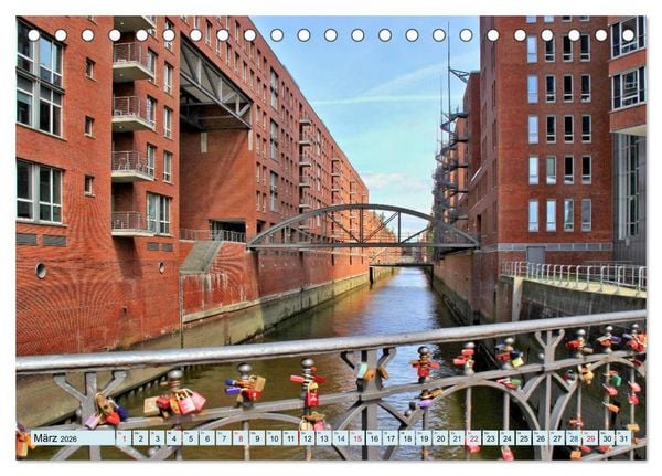 Produktbild: Hamburg - Ein Tag in der Speicherstadt (Tischkalender 2026 DIN A5 quer), CALVENDO Monatskalender