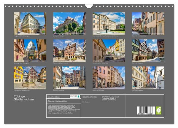 Produktbild: T&uuml;bingen Stadtansichten (Wandkalender 2026 DIN A3 quer), CALVENDO Monatskalender