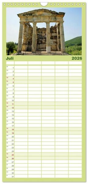 Produktbild: Familienplaner 2026 - Wundersch&ouml;ne Highlights der griechischen Antike mit 5 Spalten (Wandkalender, 21 x 45 cm) CALVENDO