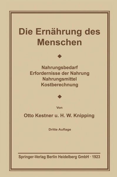 Produktbild: Die Ern&auml;hrung des Menschen