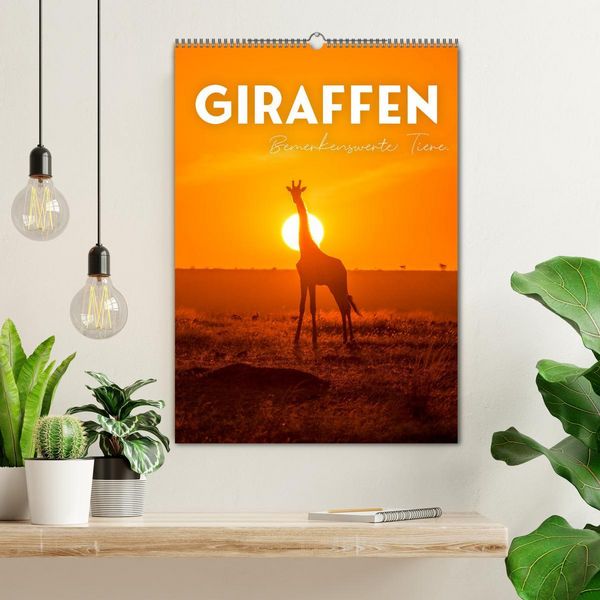 Produktbild: Giraffe - Bemerkenswerte Tiere. (Wandkalender 2026 DIN A2 hoch), CALVENDO Monatskalender