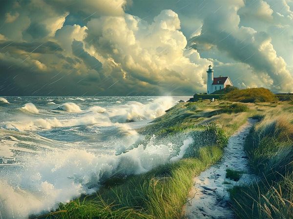 Produktbild: CALVENDO Puzzle Ein Motiv aus dem Kalender "Sturmwarnung an der K&uuml;ste" | 1000 Teile Lege-Gr&ouml;&szlig;e 64x48cm Foto-Puzzle f&uuml;r gl&uuml;ckliche Stunden