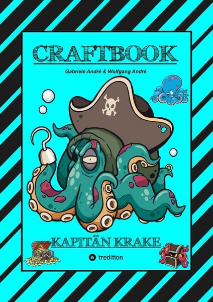 Produktbild: CRAFTBOOK - 120 SEITEN TOLLE AUSMALMOTIVE - KRAKEN - HAIE - INSELN - PIRATEN - WISSENSWERTES - TUTORIAL - KNIFFLIGE R&Auml;TSEL & AUFGABEN - SCHATZ