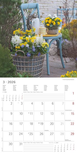 Produktbild: Gartendekor 2026 - Broschürenkalender 30x30 cm (30x60 geöffnet) - Kalender mit Platz für Notizen - Garten - Bildkalender - Gartenkalender