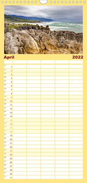Produktbild: Familienplaner Neuseeland - Attraktiver S&uuml;den (Wandkalender 2022 , 21 cm x 45 cm, hoch)