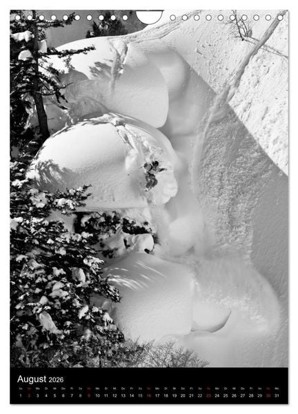 Produktbild: Monochrome Ski (Wandkalender 2026 DIN A4 hoch), CALVENDO Monatskalender