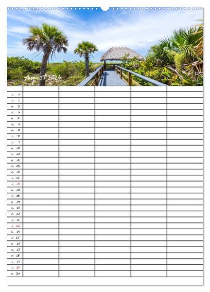 Produktbild: Idyllisches Florida / Familienplaner (Wandkalender 2026 DIN A2 hoch), CALVENDO Monatskalender