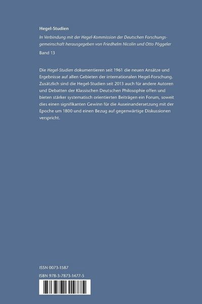 Produktbild: Hegel-Studien Band 13