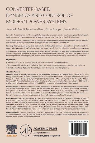 Produktbild: Converter-Based Dynamics and Control of Modern Power Systems
