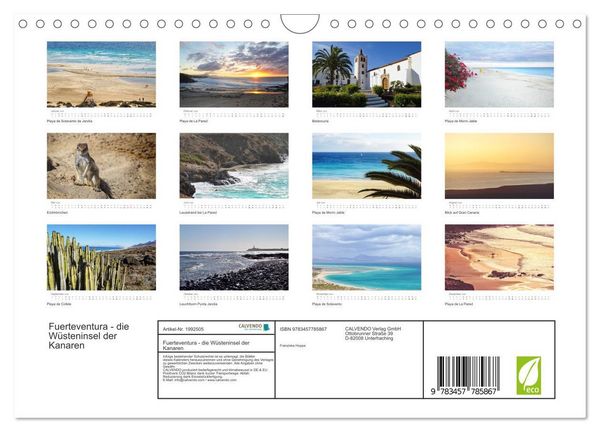 Produktbild: Fuerteventura - die W&uuml;steninsel der Kanaren (Wandkalender 2026 DIN A4 quer), CALVENDO Monatskalender