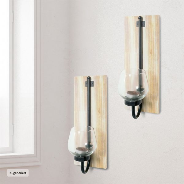 Produktbild: HTI-Line Wandkerzenhalter 2er Set Viola Wandkerzenhalter 2er Set Viola