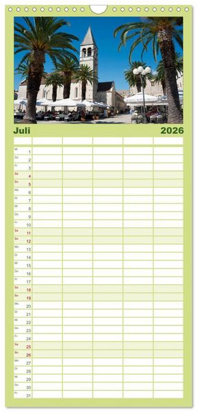 Produktbild: Familienplaner 2026 - Kroatien mit 5 Spalten (Wandkalender, 21 x 45 cm) CALVENDO