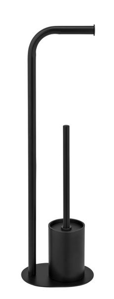 Produktbild: Stand WC-Garnitur Mod. Levante, schwarz, Stahl, 23x63x17 cm, rostfrei und freistehend