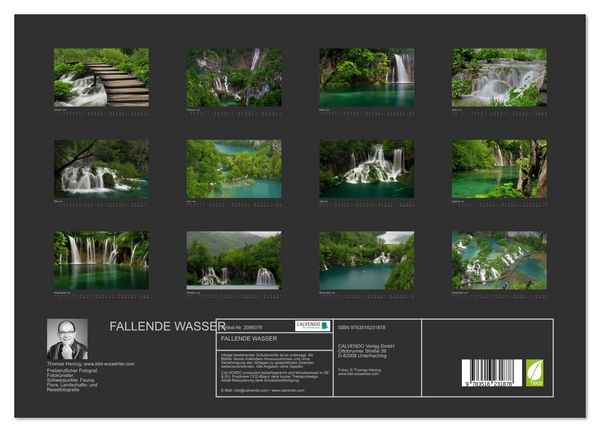 Produktbild: FALLENDE WASSER (Wandkalender 2026 DIN A3 quer), CALVENDO Monatskalender