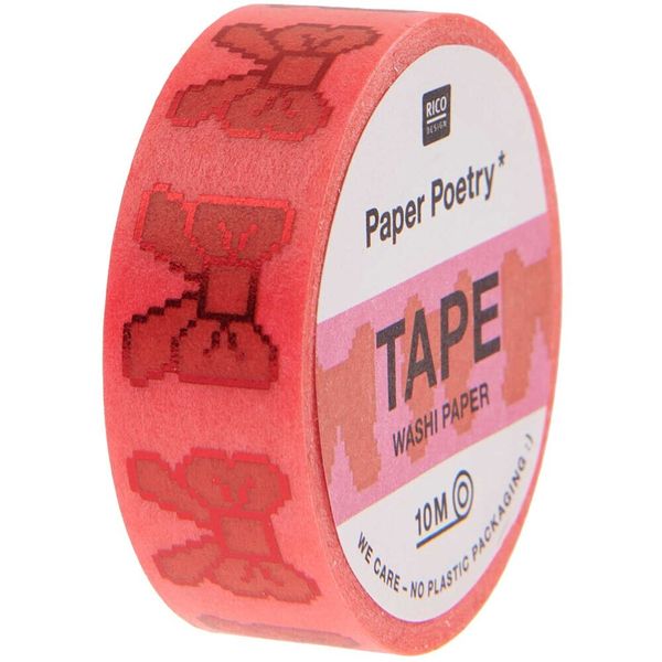 Produktbild: Tape Bows, Pixels, Neon Pink,, 1,5 cm x 10 m