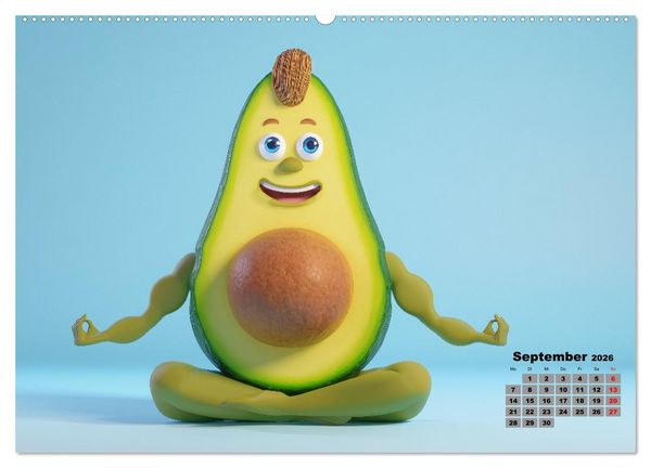 Produktbild: Vegane Power - Kalender f&uuml;r Veganer, Vegetarier und alle Pflanzenfans (hochwertiger Premium Wandkalender 2026 DIN A2 quer), Kunstdruck in Hochglanz
