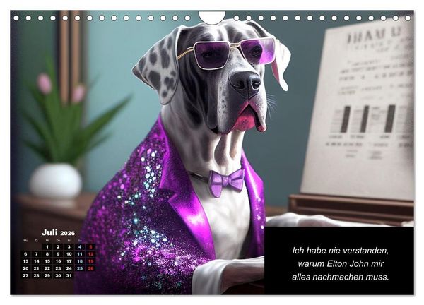 Produktbild: Der humoristische Dogge Kalender (Wandkalender 2026 DIN A4 quer), CALVENDO Monatskalender