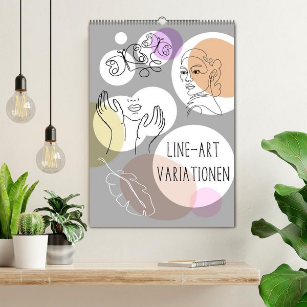 Produktbild: Line-Art Variationen (Wandkalender 2026 DIN A2 hoch), CALVENDO Monatskalender