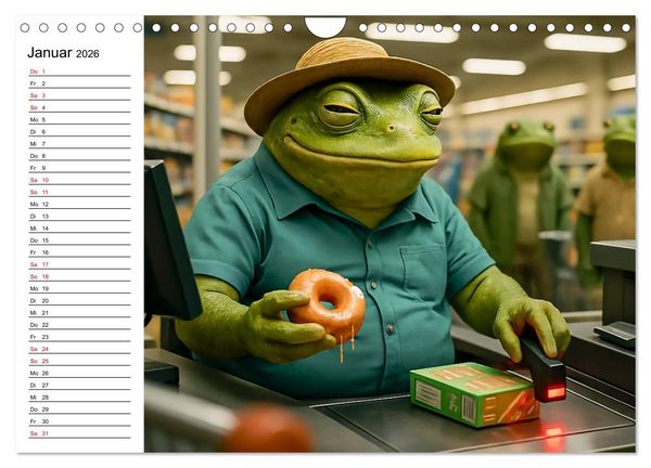 Produktbild: Frosch bei der Arbeit- Dienst nach Vorschrift (Wandkalender 2026 DIN A4 quer), CALVENDO Monatskalender
