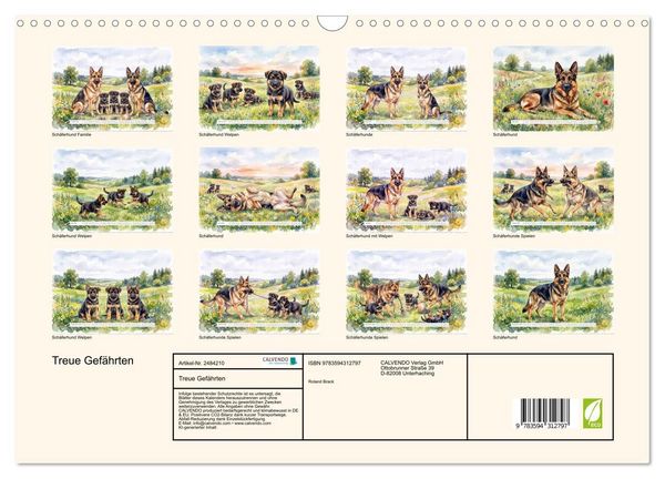 Produktbild: Treue Gef&auml;hrten (Wandkalender 2027 DIN A3 quer), CALVENDO Monatskalender