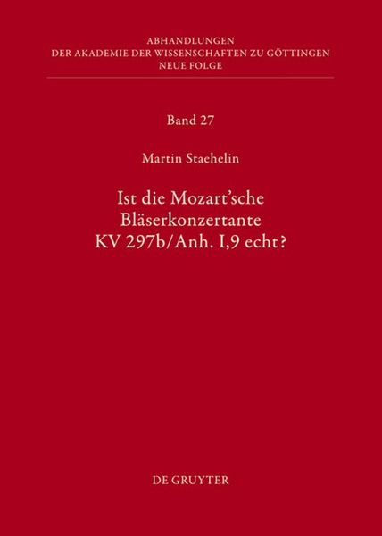 Produktbild: Ist die sogenannte Mozartsche Bl&auml;serkonzertante KV 297b/Anh. I,9 echt?