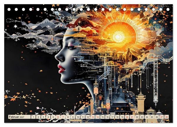 Produktbild: Spiegelst&auml;dte der Seele - Urbanes Labyrinth der Wahrnehmung (Tischkalender 2027 DIN A5 quer), CALVENDO Monatskalender