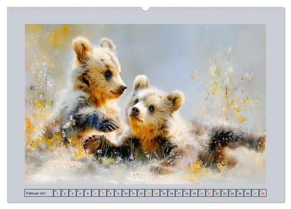 Produktbild: Braunb&auml;ren. Teddy-Familie im Einklang mit der Natur (hochwertiger Premium Wandkalender 2027 DIN A2 quer), Kunstdruck in Hochglanz