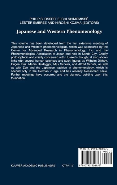 Produktbild: Japanese and Western Phenomenology