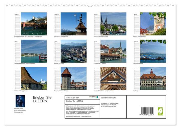 Produktbild: Erleben Sie LUZERN (hochwertiger Premium Wandkalender 2026 DIN A2 quer), Kunstdruck in Hochglanz