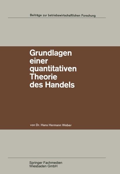 Produktbild: Grundlagen einer quantitativen Theorie des Handels
