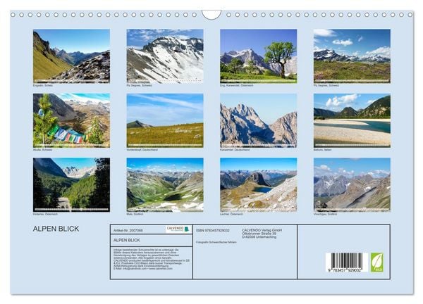 Produktbild: ALPEN BLICK (Wandkalender 2026 DIN A3 quer), CALVENDO Monatskalender