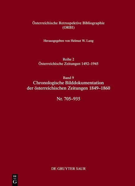 Produktbild: Bibliographie der &ouml;sterreichischen Zeitungen 1492&ndash;1945
