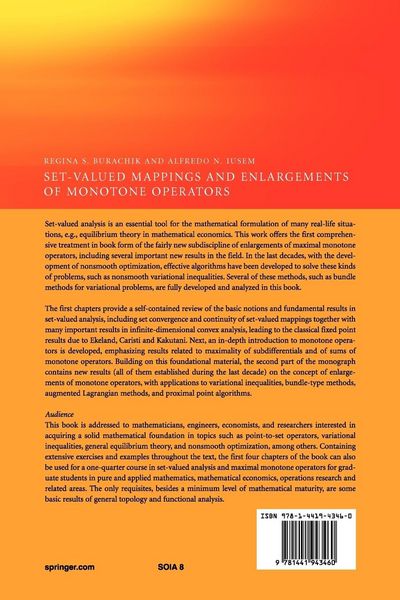 Produktbild: Set-Valued Mappings and Enlargements of Monotone Operators