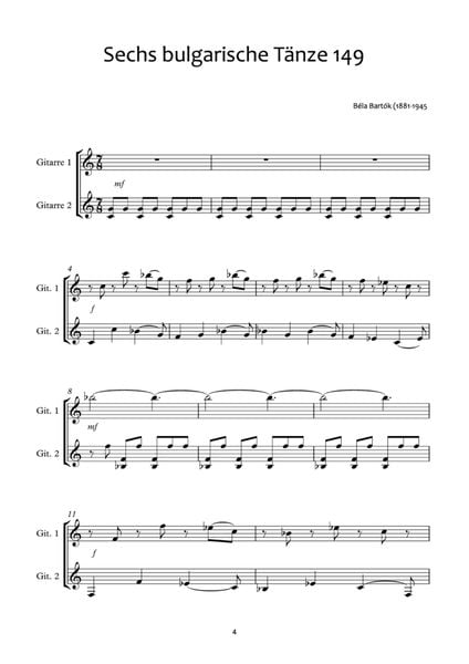 Produktbild: B&eacute;la Bart&oacute;k f&uuml;r Gitarren-Duo