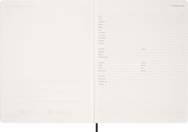 Produktbild: Moleskine 15 Monate Essential Wochenkalender 2026/2027, 1 Wo = 2 Seiten, vertikal, XXL, weicher Einband, Schwarz